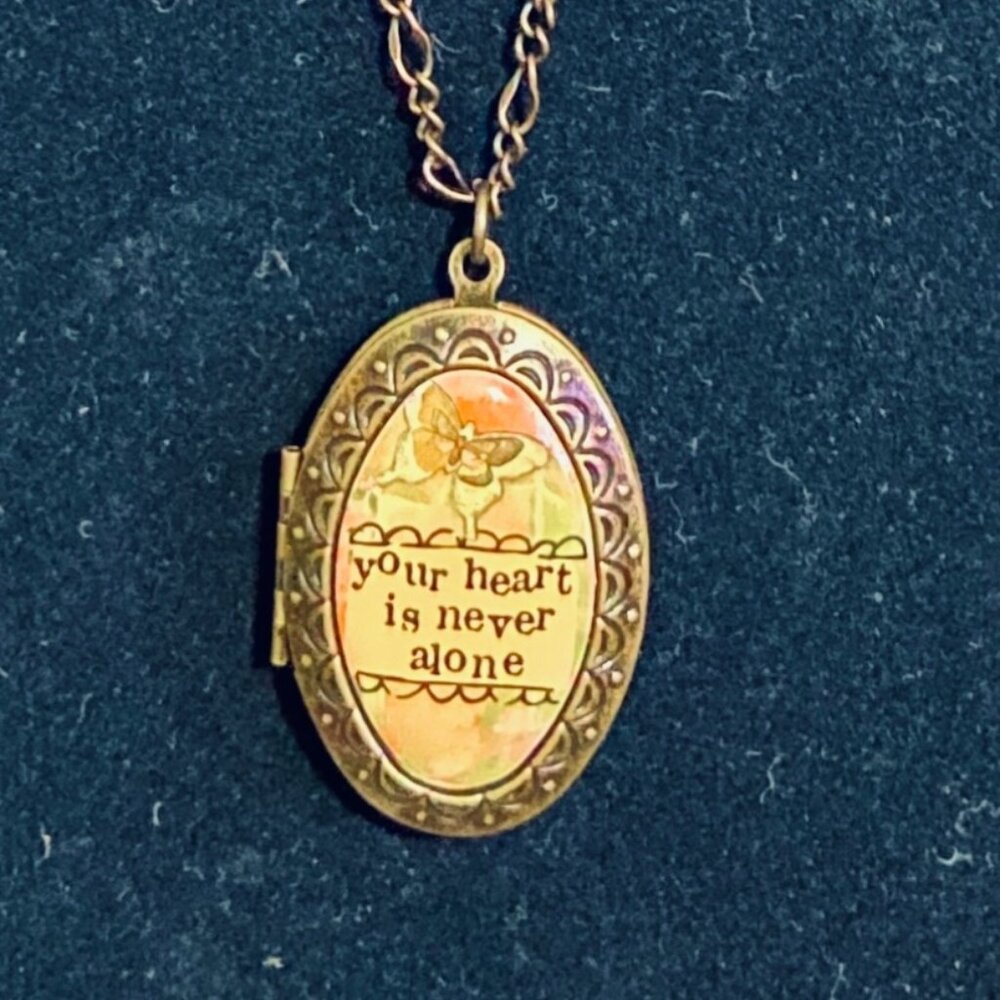 Demdaco Kelly Rae Roberts Necklace -Locket 19"Brass Tone